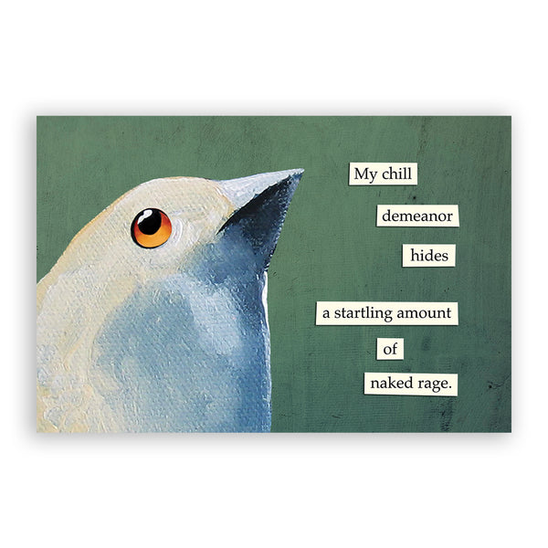 Postcard - Troubled Bird - Chill Demeanor - 9075chi24 - Set of 24
