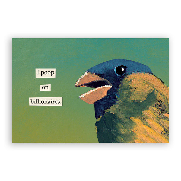 Postcard - Troubled Bird - Billionaires - 9077bil24 - Set of 24