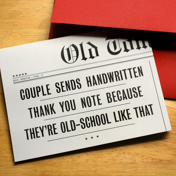 Card - Thank You - Old-School Couple - H-38