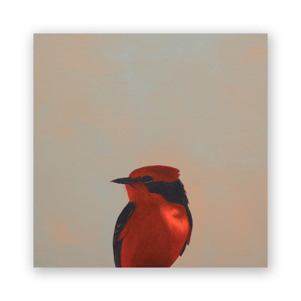 Wings on Wood 8 x 8 Vermilion Flycatcher - W3017